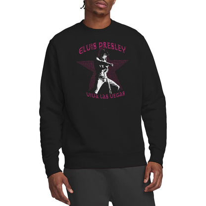 Black - Back - Elvis Presley Unisex Adult Viva Las Vegas Star Sweatshirt