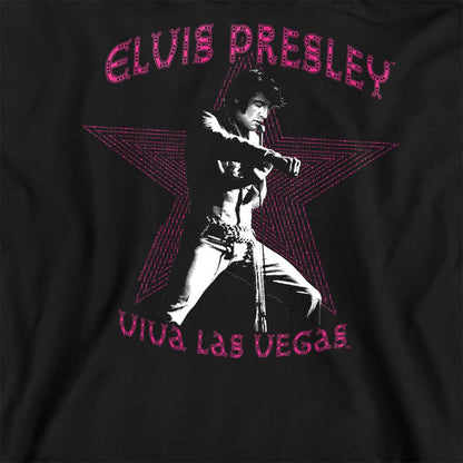 Black - Side - Elvis Presley Unisex Adult Viva Las Vegas Star Sweatshirt