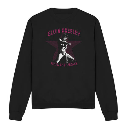 Black - Front - Elvis Presley Unisex Adult Viva Las Vegas Star Sweatshirt