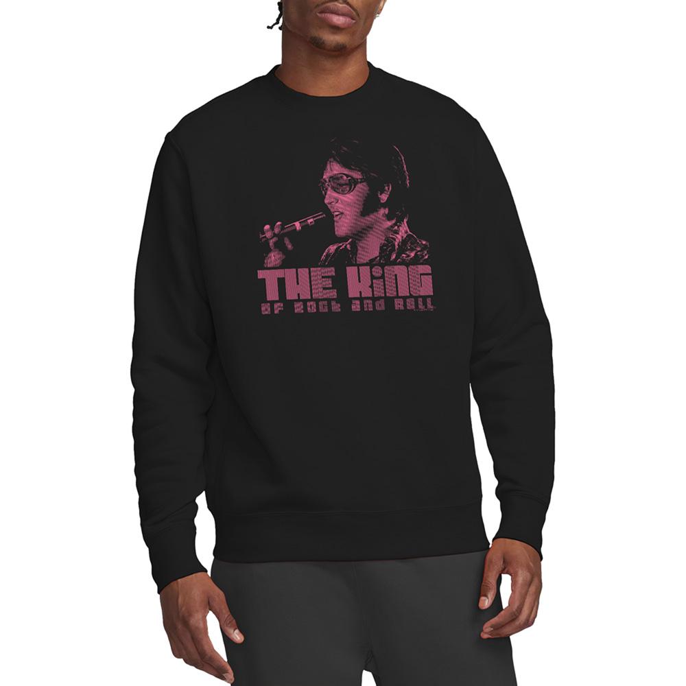 Black - Back - Elvis Presley Unisex Adult The King Sweatshirt