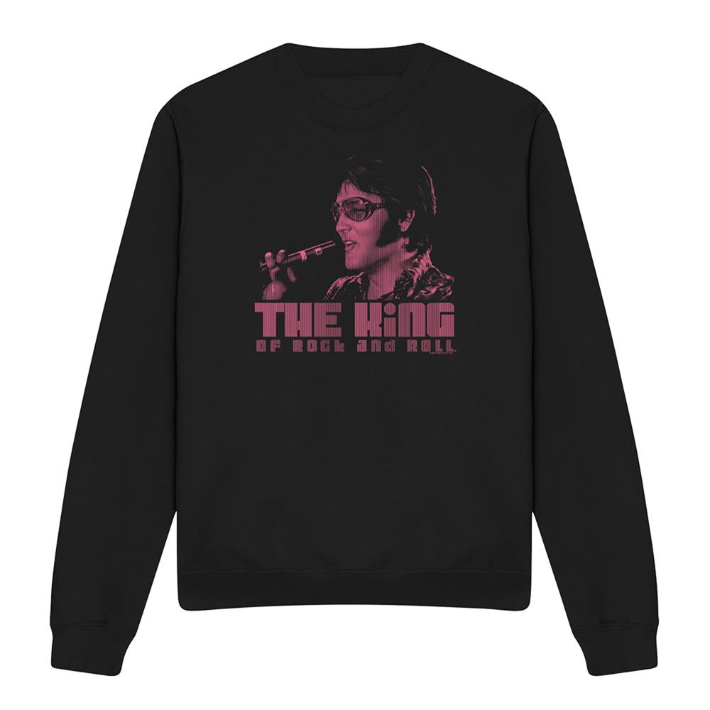 Black - Front - Elvis Presley Unisex Adult The King Sweatshirt