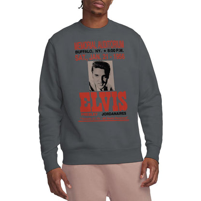 Charcoal - Back - Elvis Presley Unisex Adult Buffalo 1956 Sweatshirt