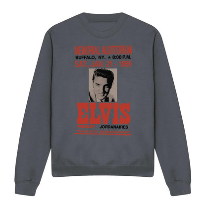 Charcoal - Front - Elvis Presley Unisex Adult Buffalo 1956 Sweatshirt