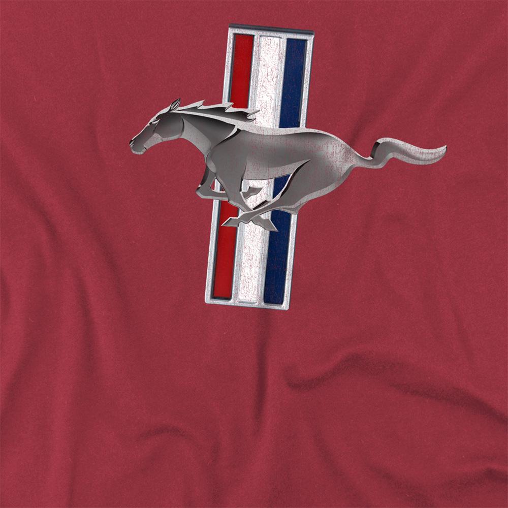 Cardinal - Side - Ford Unisex Adult Mustang Stripe Vintage T-Shirt
