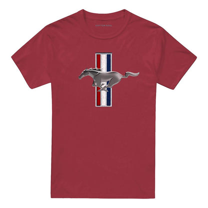 Cardinal - Front - Ford Unisex Adult Mustang Stripe Vintage T-Shirt