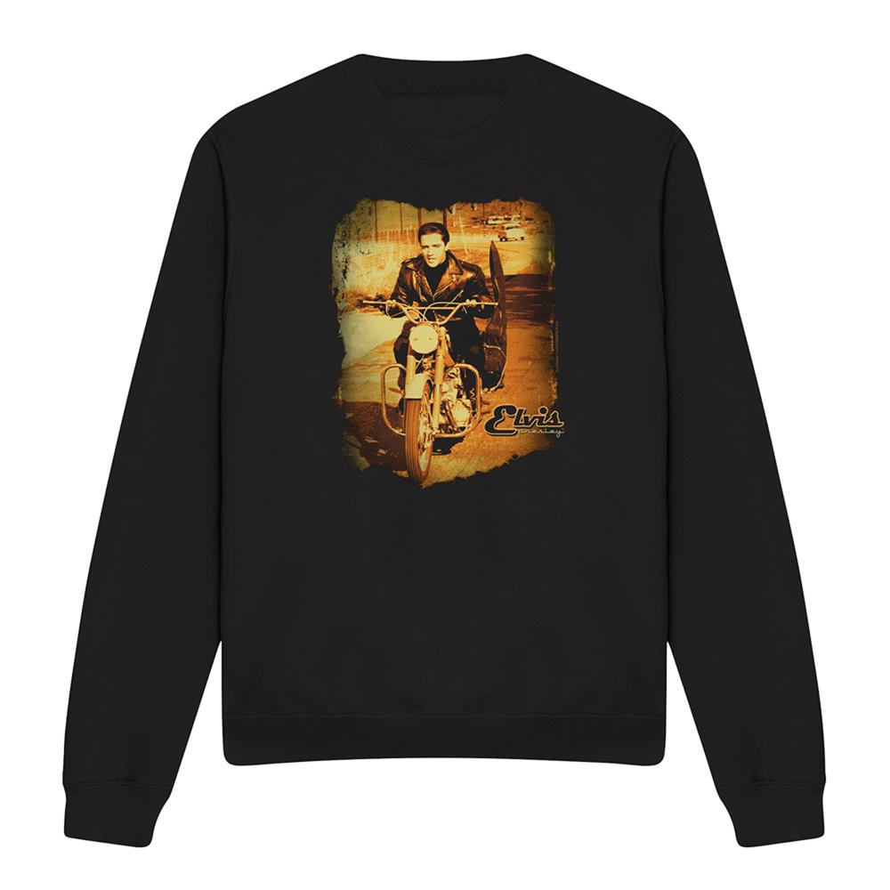 Black - Front - Elvis Presley Unisex Adult Hit The Road Sweatshirt