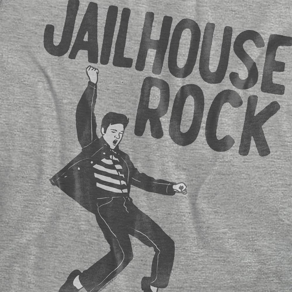 Athletic Heather - Side - Elvis Presley Womens-Ladies Jailhouse Rock T-Shirt
