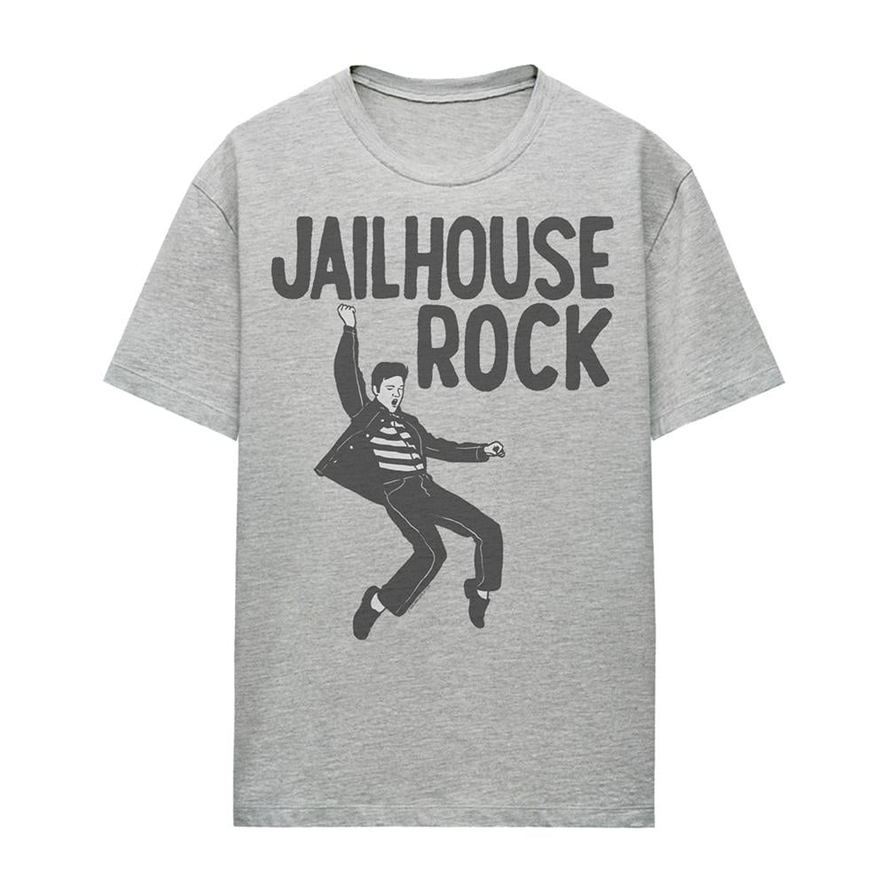 Athletic Heather - Front - Elvis Presley Womens-Ladies Jailhouse Rock T-Shirt