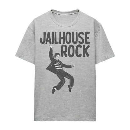 Athletic Heather - Front - Elvis Presley Womens-Ladies Jailhouse Rock T-Shirt