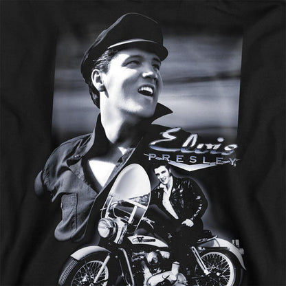 Black - Side - Elvis Presley Unisex Adult Motorcycle Sweatshirt