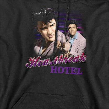 Black - Side - Elvis Presley Unisex Adult Heartbreak Hotel Hoodie