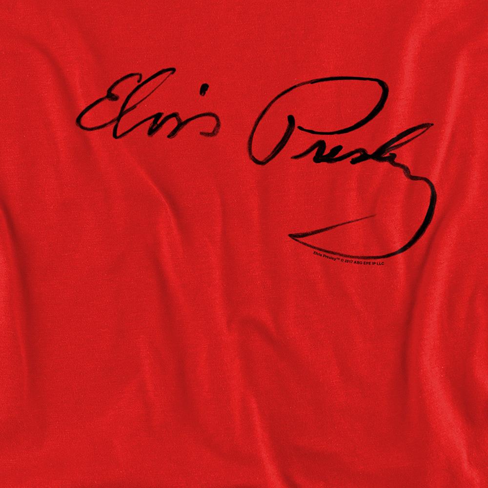 Red - Side - Elvis Unisex Adult Signature Sketch Sweatshirt