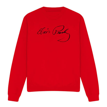 Red - Front - Elvis Unisex Adult Signature Sketch Sweatshirt