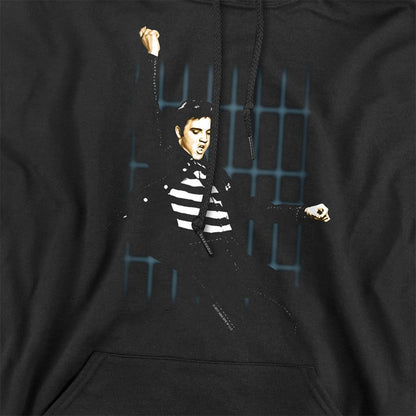 Black - Side - Elvis Presley Unisex Adult Blue Bars Hoodie