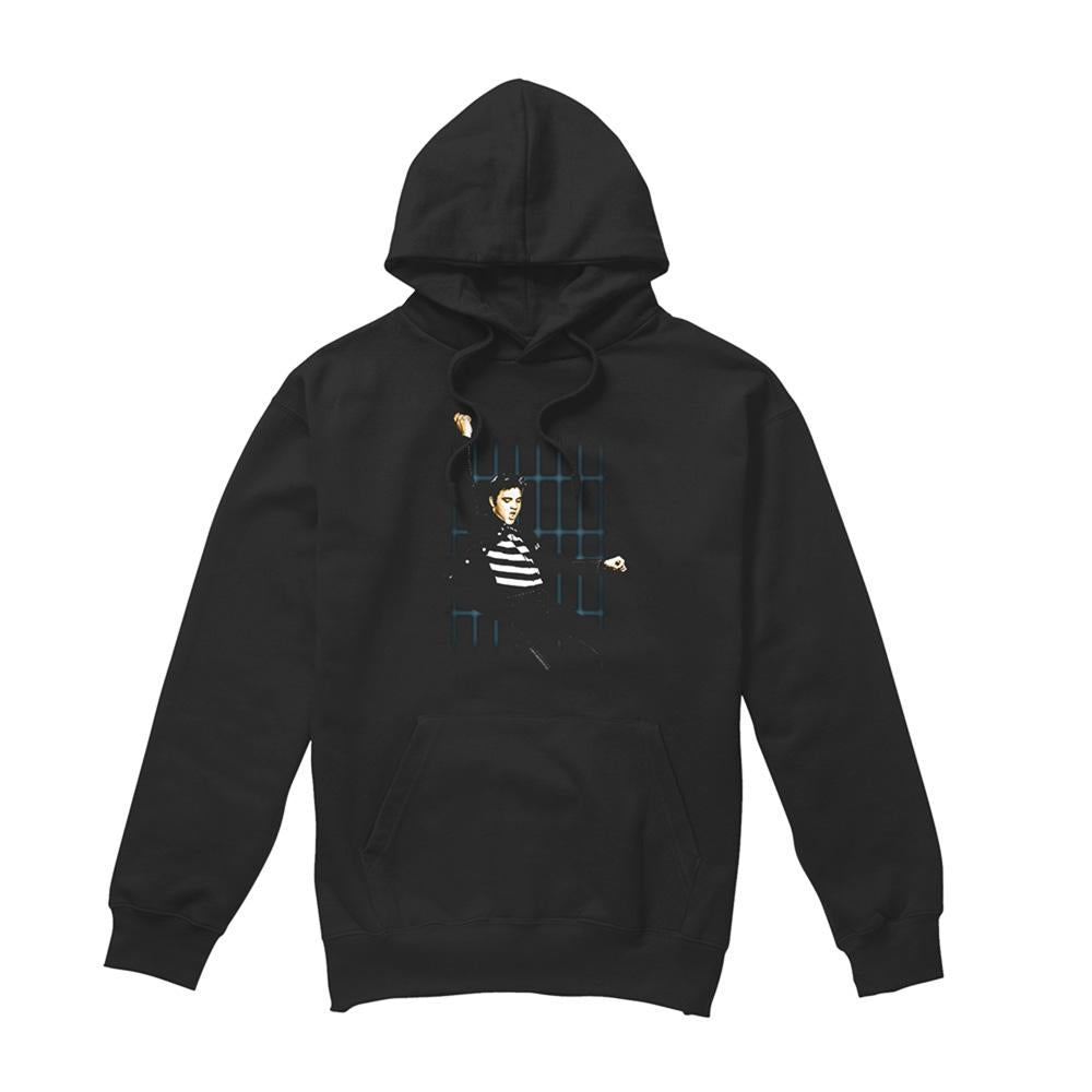 Black - Front - Elvis Presley Unisex Adult Blue Bars Hoodie