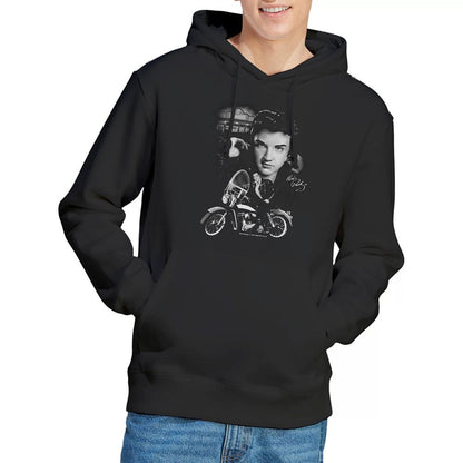 Black - Back - Elvis Presley Unisex Adult The King Rides Again Hoodie