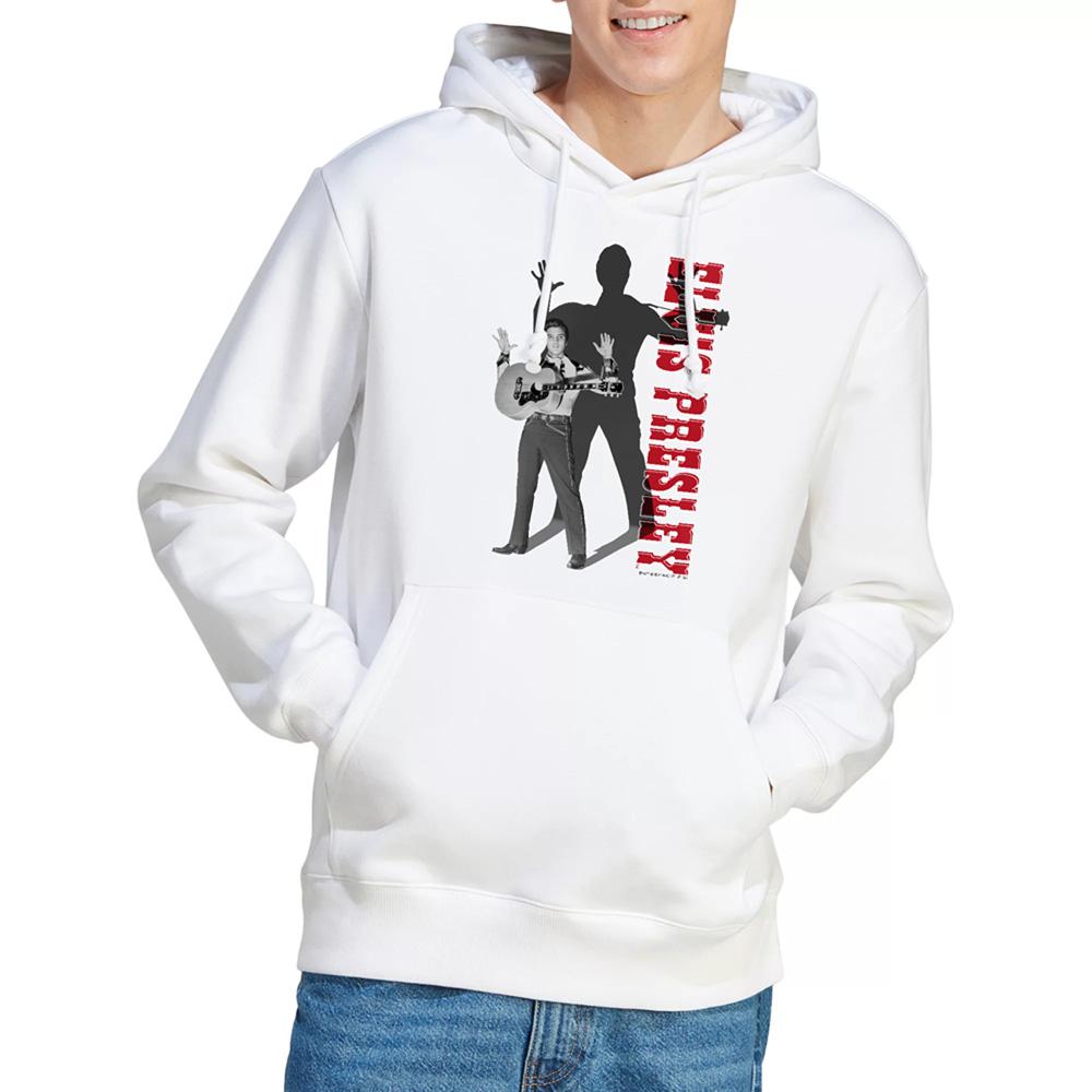 White - Back - Elvis Presley Unisex Adult Look No Hands Hoodie