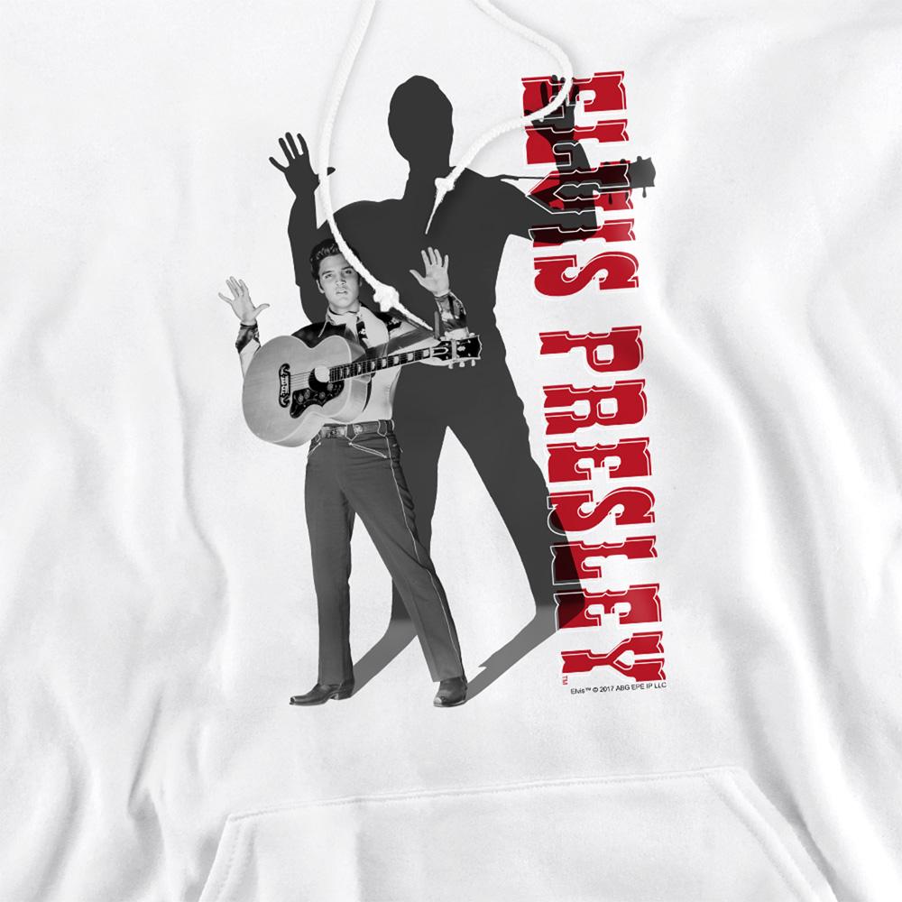 White - Side - Elvis Presley Unisex Adult Look No Hands Hoodie