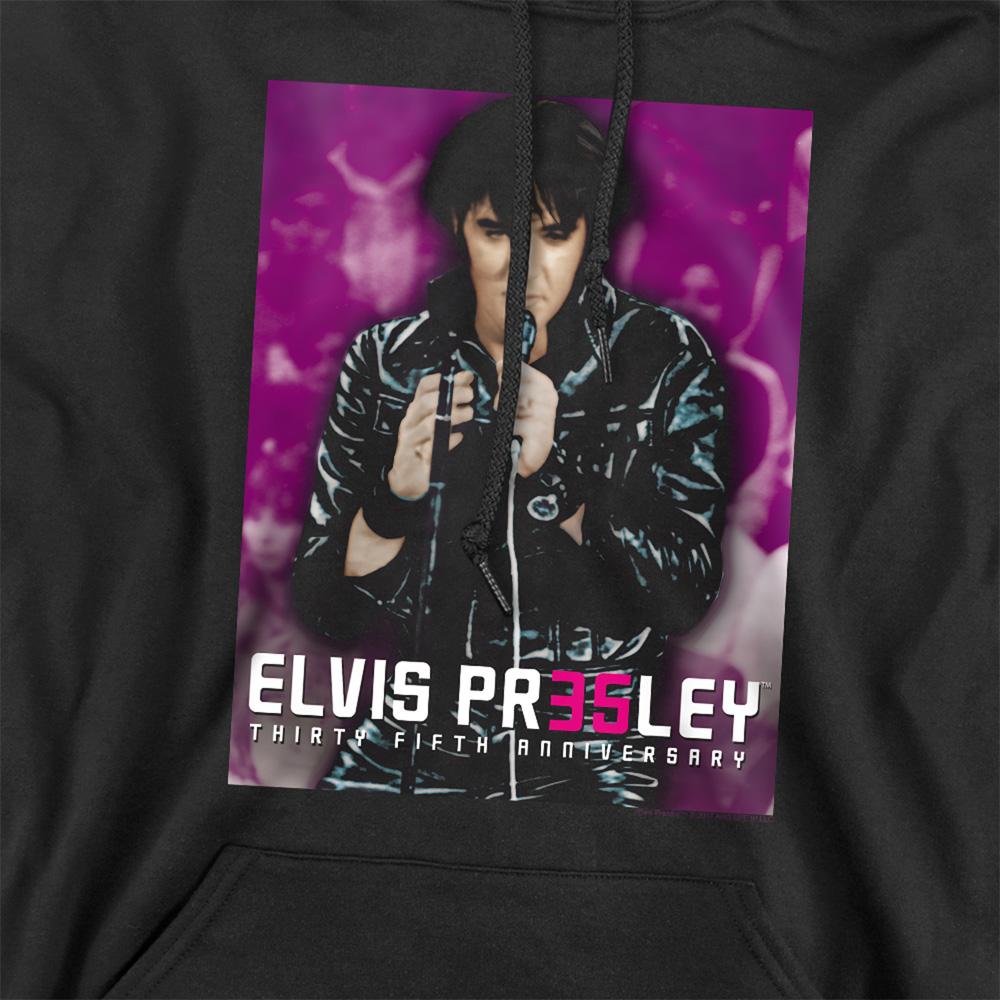 Black - Side - Elvis Presley Unisex Adult 35 Leather Hoodie
