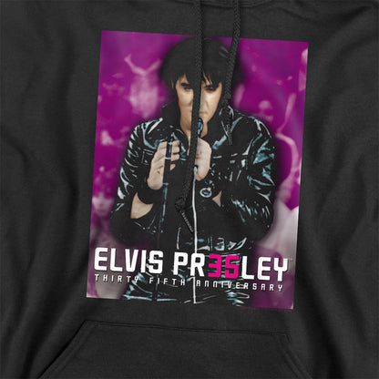 Black - Side - Elvis Presley Unisex Adult 35 Leather Hoodie