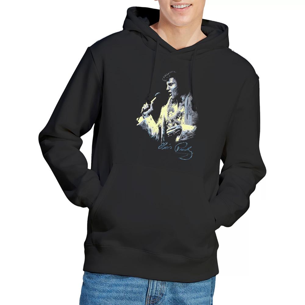 Black - Back - Elvis Presley Unisex Adult Painted King Hoodie