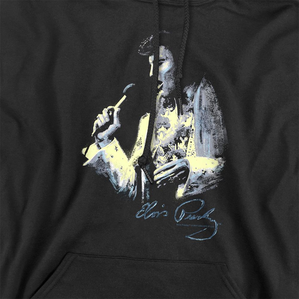 Black - Side - Elvis Presley Unisex Adult Painted King Hoodie