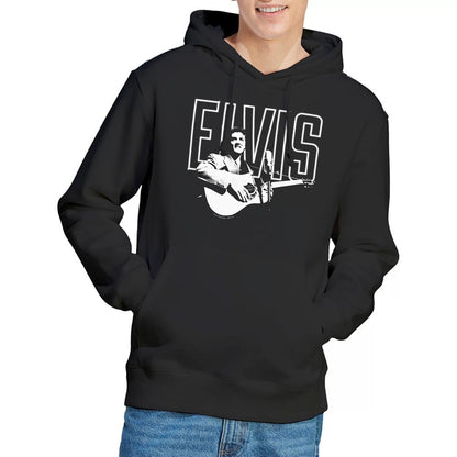 Black - Back - Elvis Presley Unisex Adult White Glow Hoodie