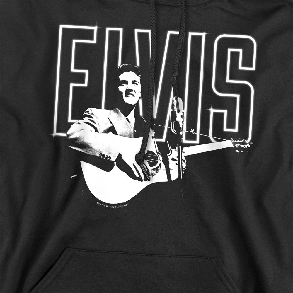 Black - Side - Elvis Presley Unisex Adult White Glow Hoodie