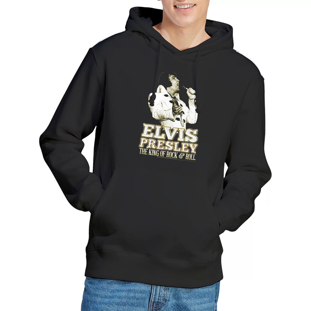 Black - Back - Elvis Presley Unisex Adult Golden Hoodie