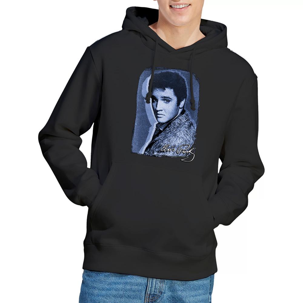 Black - Back - Elvis Presley Unisex Adult Overlay Hoodie