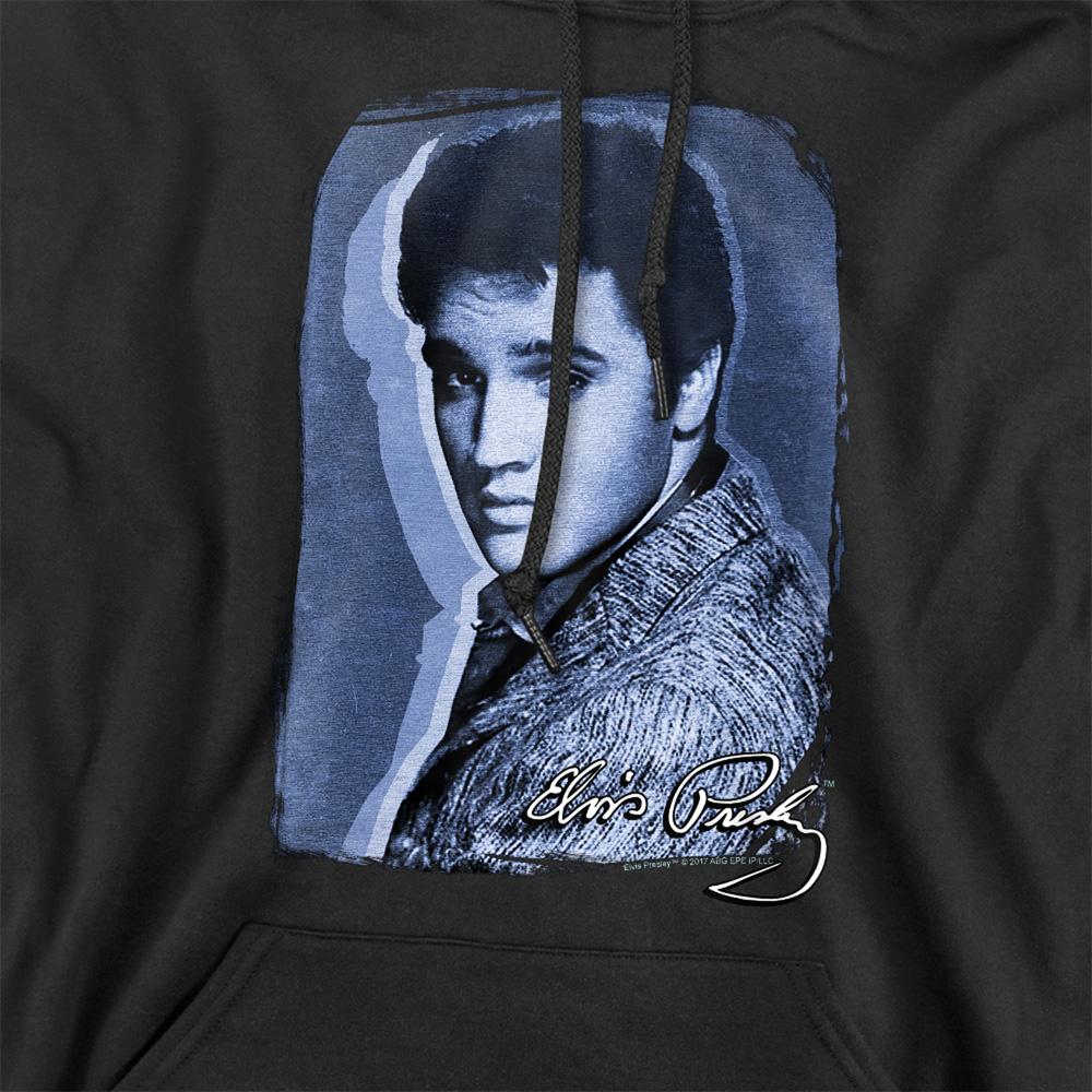 Black - Side - Elvis Presley Unisex Adult Overlay Hoodie