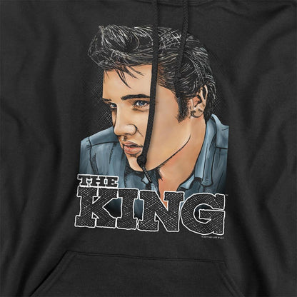 Black - Side - Elvis Presley Unisex Adult Graphic King Hoodie