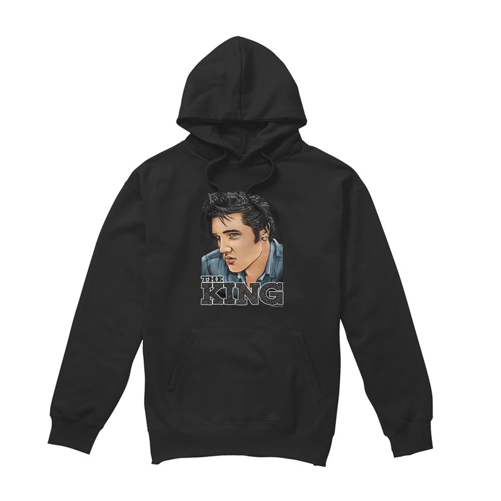 Black - Front - Elvis Presley Unisex Adult Graphic King Hoodie