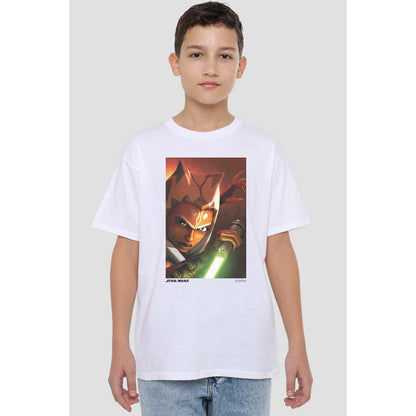 White - Lifestyle - Ahsoka Childrens-Kids Panel T-Shirt