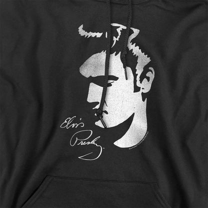 Black - Side - Elvis Presley Unisex Adult Simple Face Hoodie