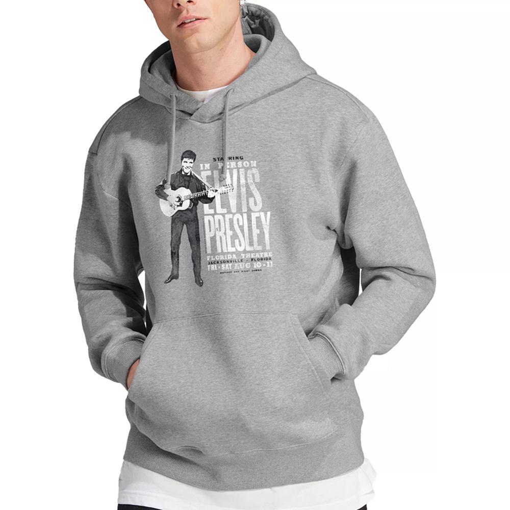 Athletic Heather - Back - Elvis Presley Unisex Adult In Person Hoodie