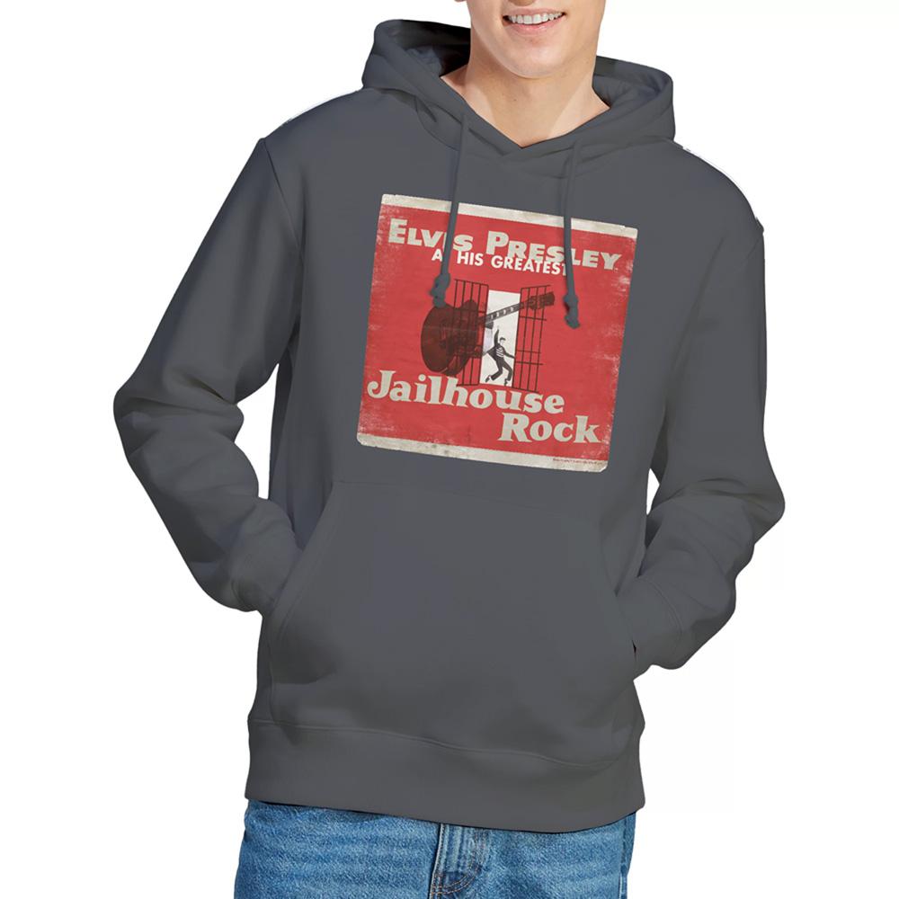 Charcoal - Back - Elvis Presley Unisex Adult Greatest Hoodie