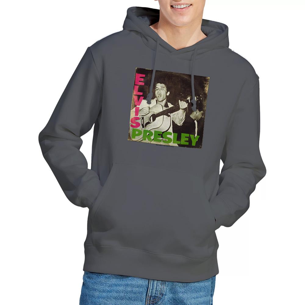 Charcoal - Back - Elvis Presley Unisex Adult First Lp Hoodie