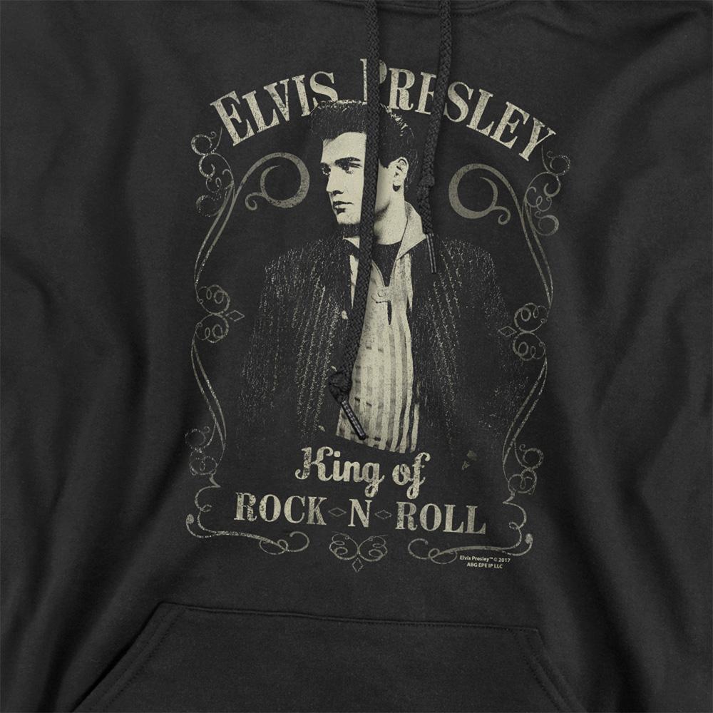 Black - Side - Elvis Presley Unisex Adult Rock Legend Hoodie