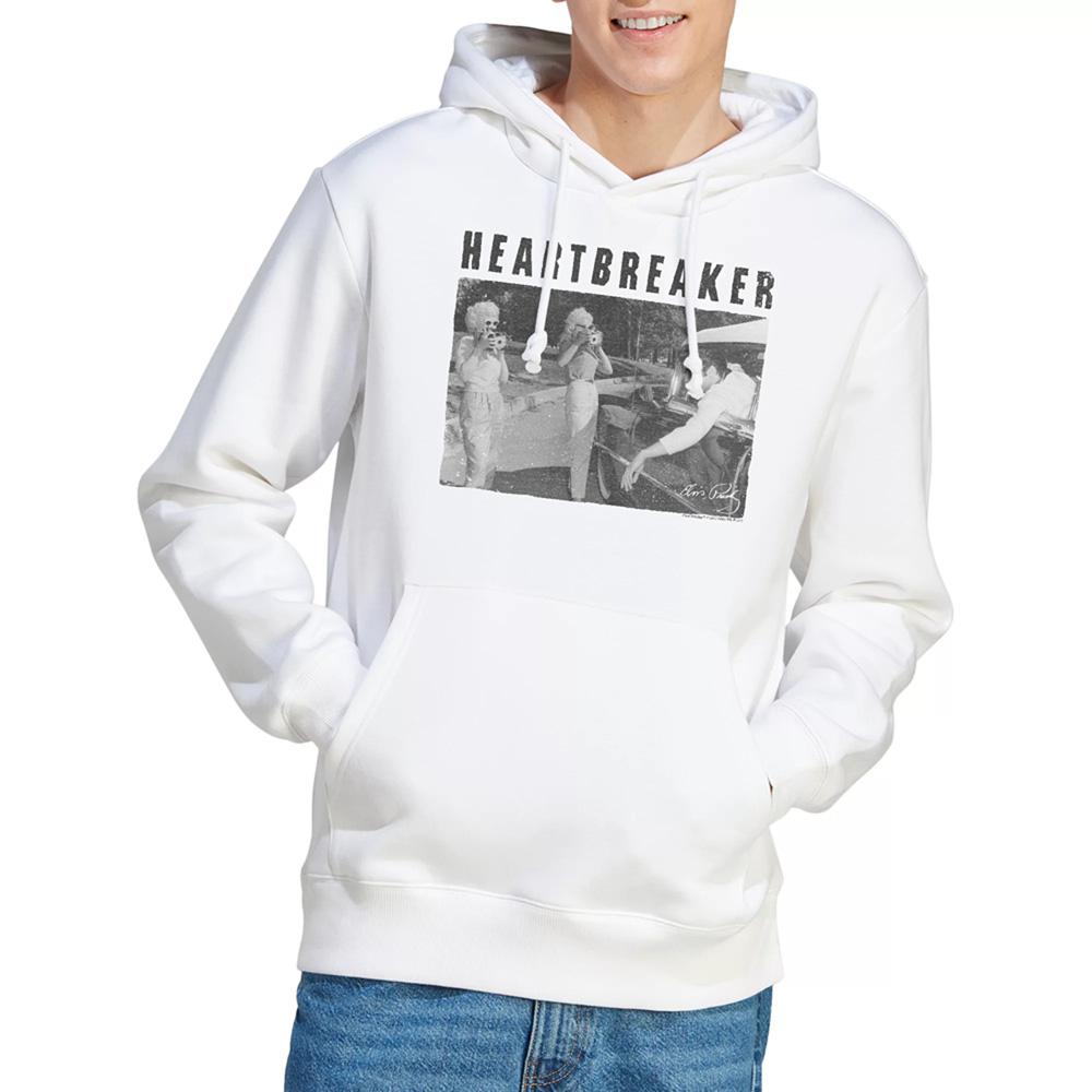 White - Back - Elvis Presley Unisex Adult Heartbreaker Hoodie