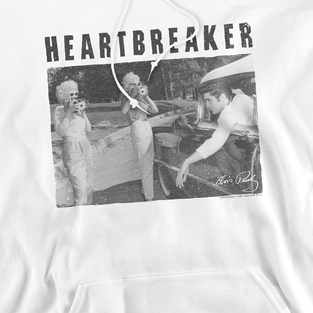 White - Side - Elvis Presley Unisex Adult Heartbreaker Hoodie