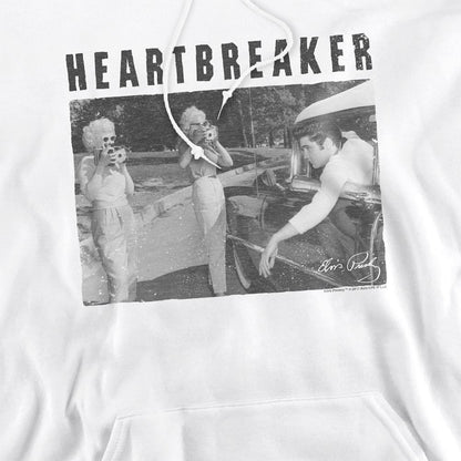 White - Side - Elvis Presley Unisex Adult Heartbreaker Hoodie