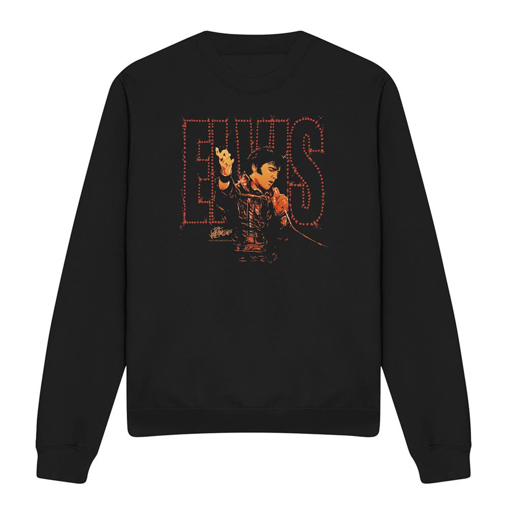 Black - Front - Elvis Presley Unisex Adult Take My Hand Sweatshirt