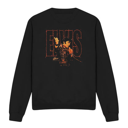 Black - Front - Elvis Presley Unisex Adult Take My Hand Sweatshirt