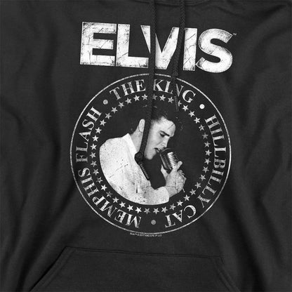 Black - Side - Elvis Presley Unisex Adult Rock King Hoodie