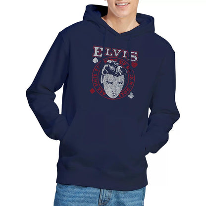 Navy - Back - Elvis Presley Unisex Adult Hail The King Hoodie