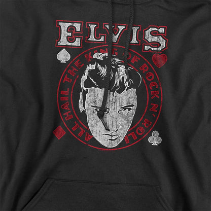 Black - Side - Elvis Presley Unisex Adult Hail The King Hoodie