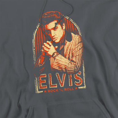 Charcoal - Side - Elvis Presley Unisex Adult Stripes Hoodie
