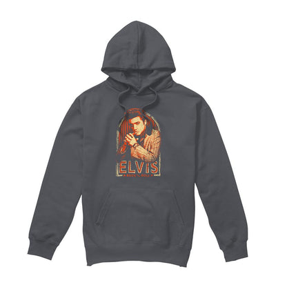 Charcoal - Front - Elvis Presley Unisex Adult Stripes Hoodie
