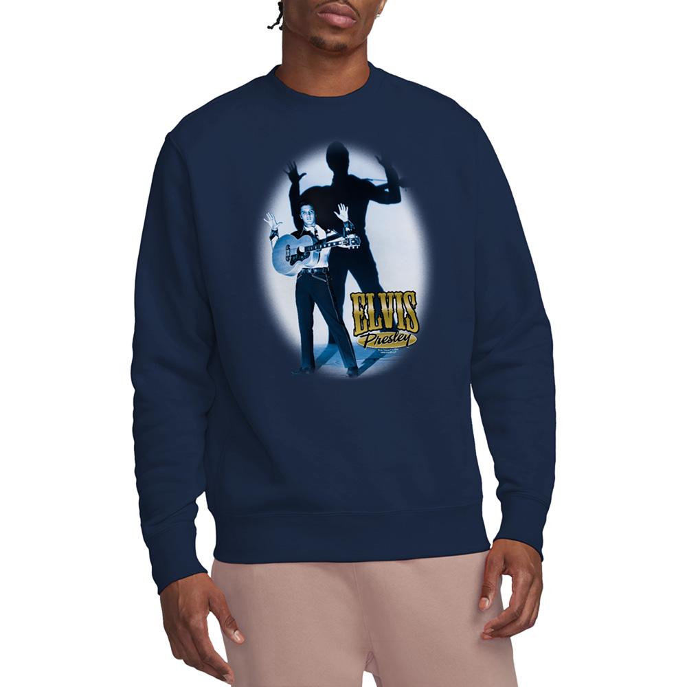 Navy - Back - Elvis Presley Unisex Adult Hands Up Sweatshirt